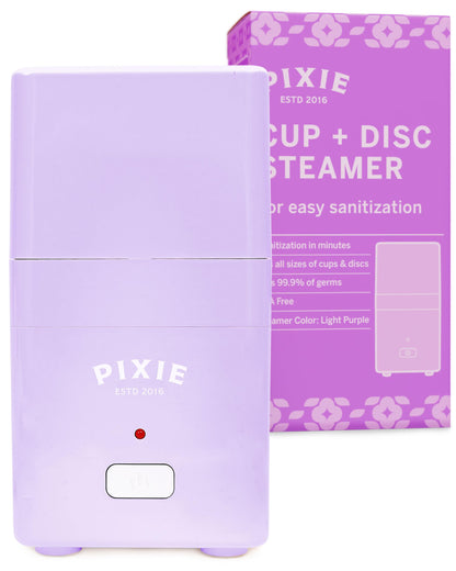 Pixie Menstrual Cup Sterilizer — 3-Minute Steam, Auto Shut-Off, 99.9% Germ Kill