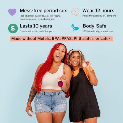 Pixie Menstrual Disc - No Metals or Toxins, 100% Medical-Grade Silicone | 12-Hour Wear, 7-Tampon Capacity