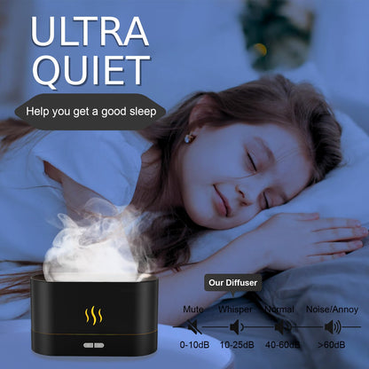 PIZAY Flame LED Essential Oil Diffuser – 180mL, Auto-Off, Black