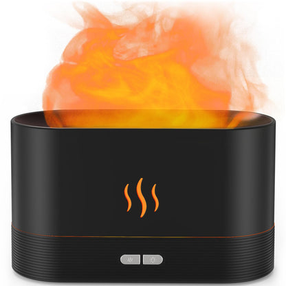 PIZAY Flame LED Essential Oil Diffuser – 180mL, Auto-Off, Black