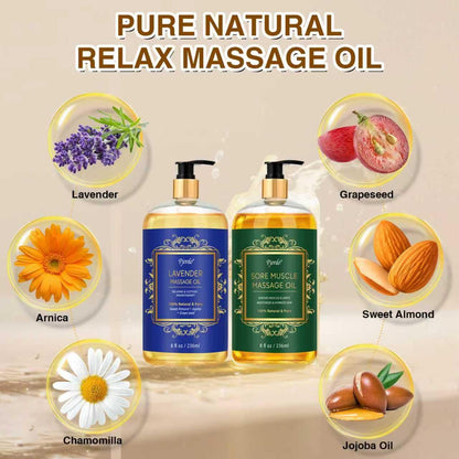 Pjordo 2 Pack Massage Oil – Arnica & Lavender for Pain Relief