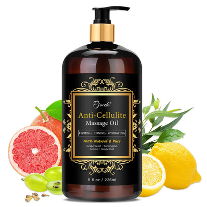 Pjordo Anti Cellulite Massage Oil - Natural Body Firming & Moisturizing
