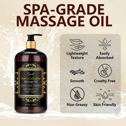 Pjordo Anti Cellulite Massage Oil - Natural Body Firming & Moisturizing