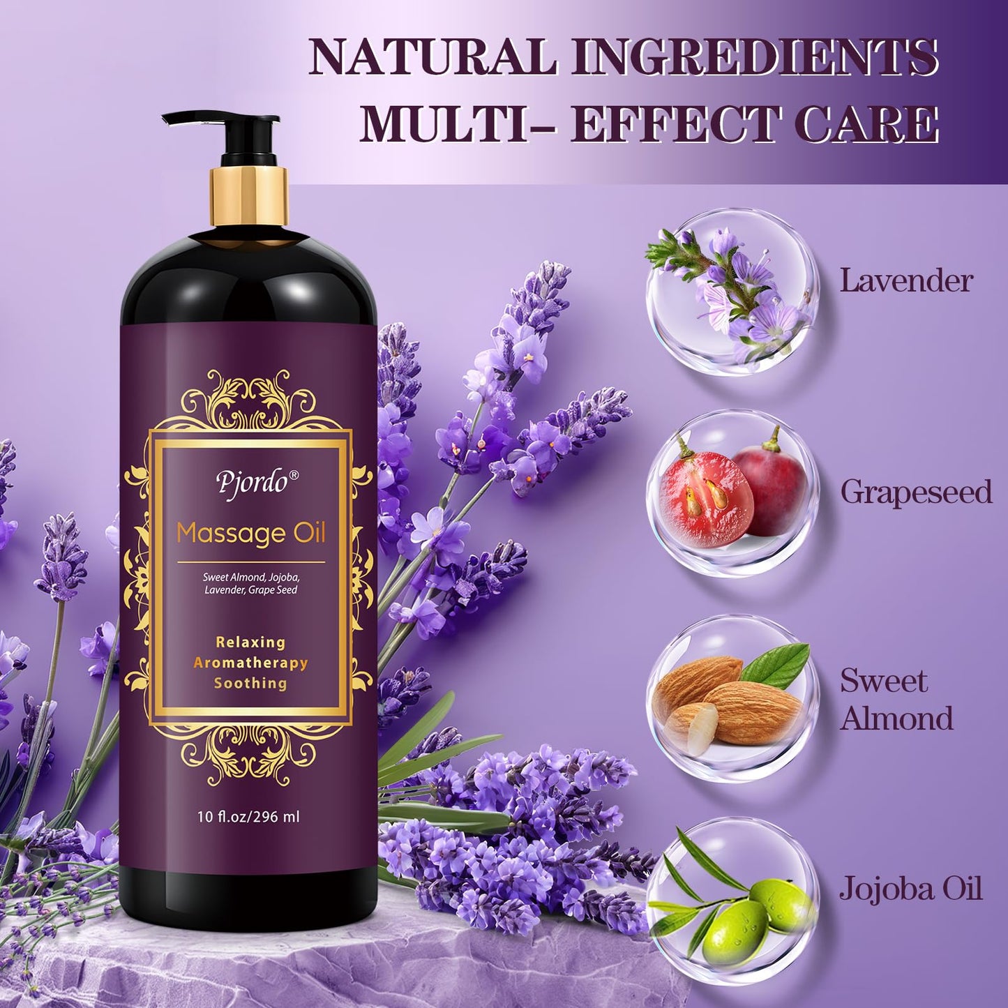 Pjordo Lavender Massage Oil & Arnica Roller Ball Gift Set
