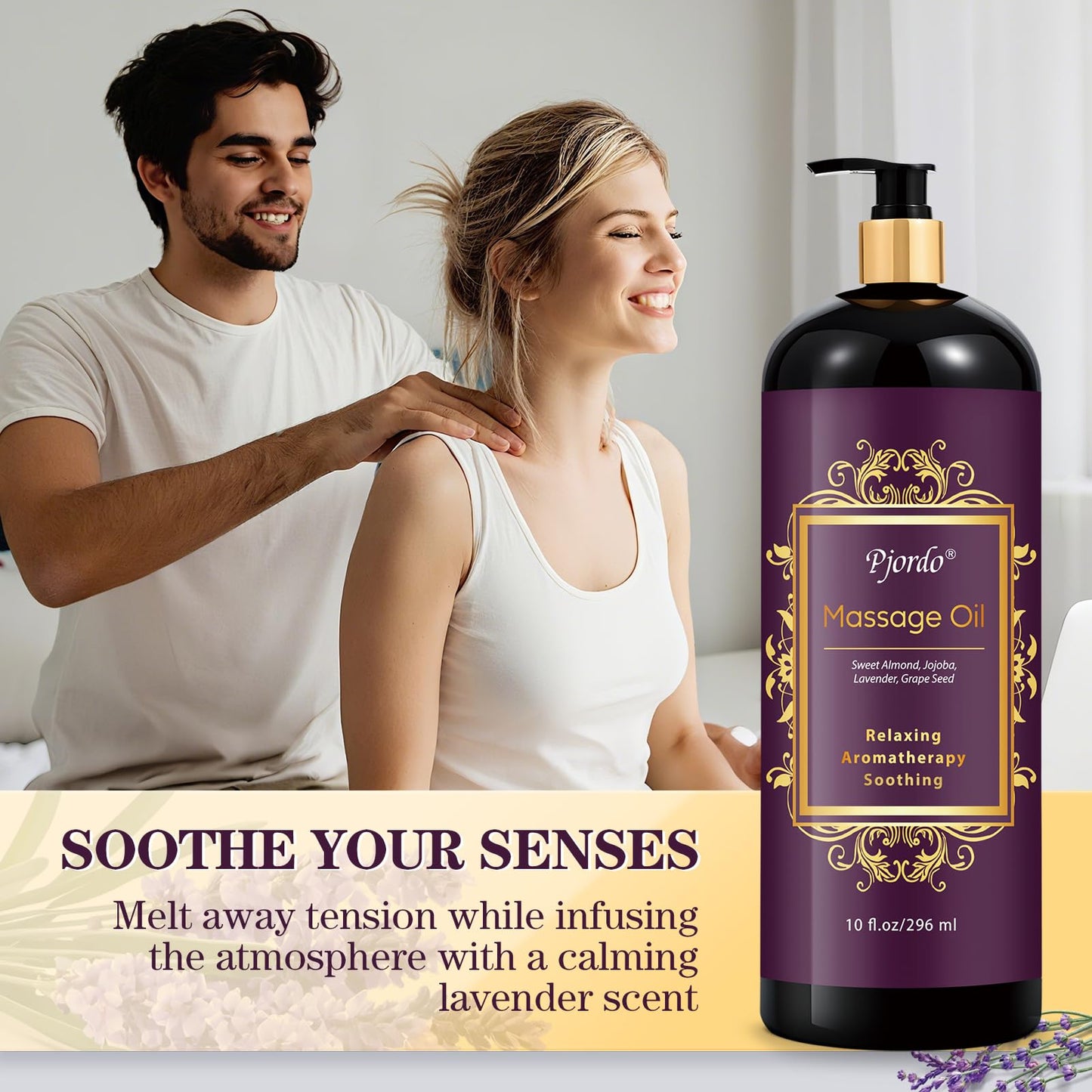 Pjordo Lavender Massage Oil & Arnica Roller Ball Gift Set
