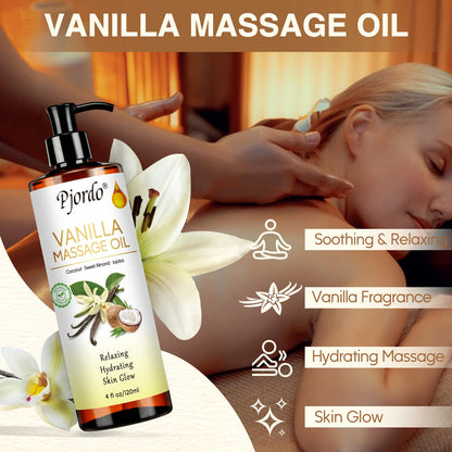 Pjordo 3 Pack Massage Oils & Roller Ball – Vanilla, Lavender & Arnica | Spa Gift Set