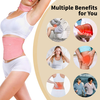 Pjordo Castor Oil Pack Wrap - Natural Cold-Pressed Oils, Reusable Cotton Pack for Abdomen, Neck, Elbows & Knees