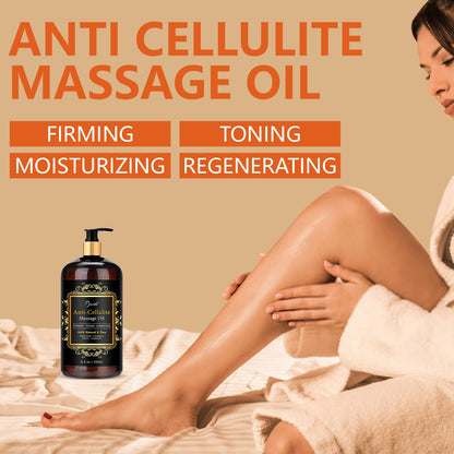 Pjordo Anti Cellulite Massage Oil & Hot Cream Set – 8 oz Each