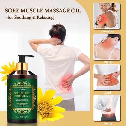 Pjordo 3-Pack Massage Oil Set: Anti-Cellulite, Arnica & Lavender