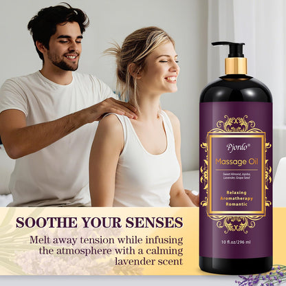 Pjordo Massage Oil Set – Lavender & Vanilla with Roller Ball | Soothing Spa Gift