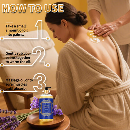 Pjordo Lavender Massage Oil – Calming, Non-Sticky, Jojoba & Sweet Almond