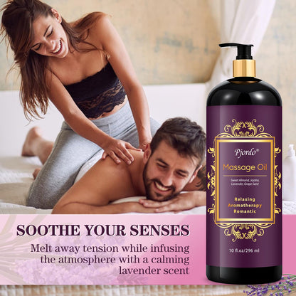 Pjordo 2 Pack Massage Oils Set | Lavender & Lilac Aromatherapy with Roller Ball
