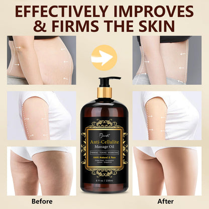 Pjordo Anti Cellulite Massage Oil - Natural Body Firming & Moisturizing