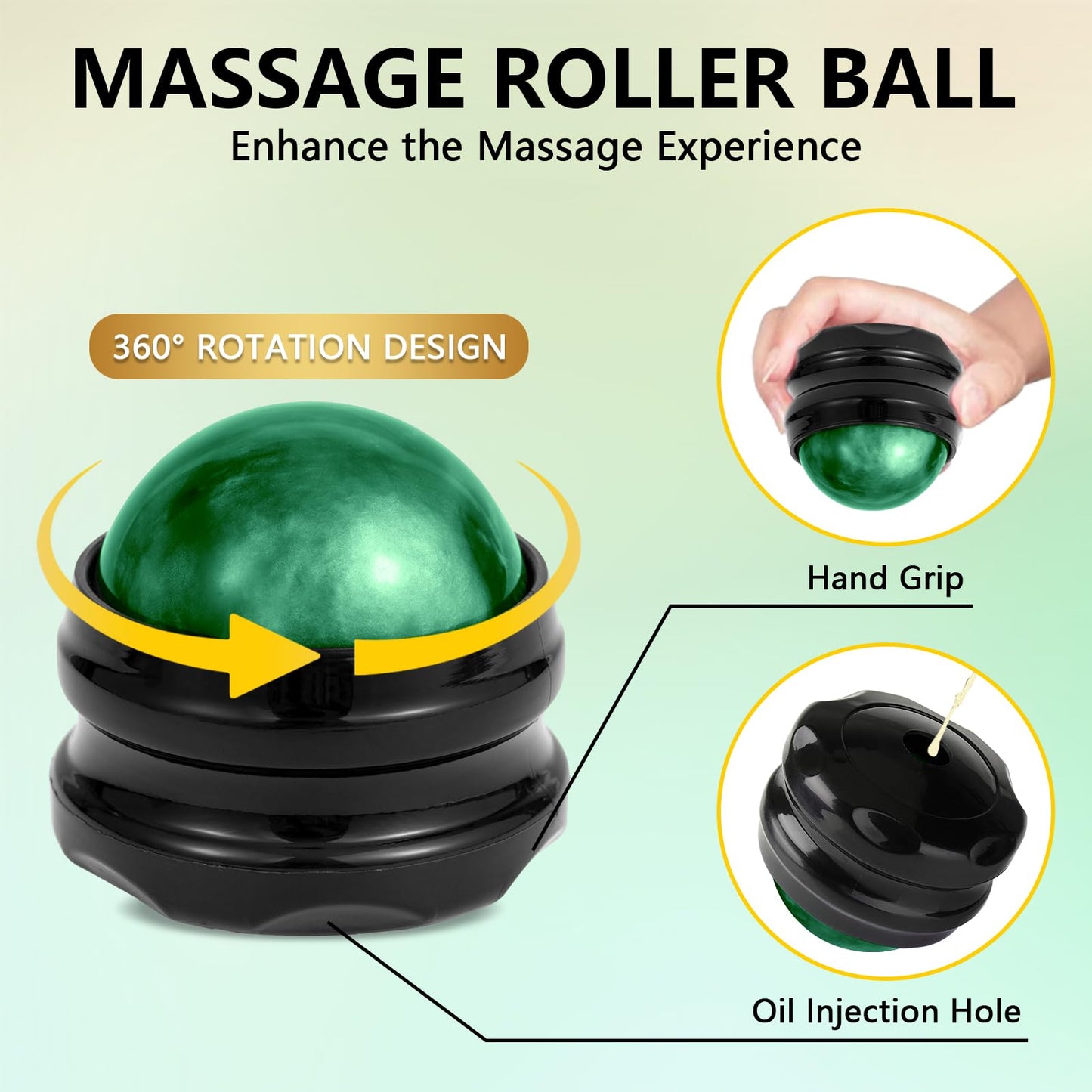 Pjordo Sore Muscle Massage Oil with Roller Ball and Thumb Saver – Arnica Lavender 8 oz
