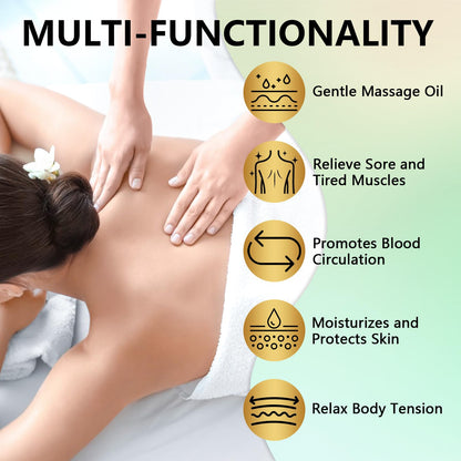 Pjordo Sore Muscle Massage Oil with Roller Ball and Thumb Saver – Arnica Lavender 8 oz