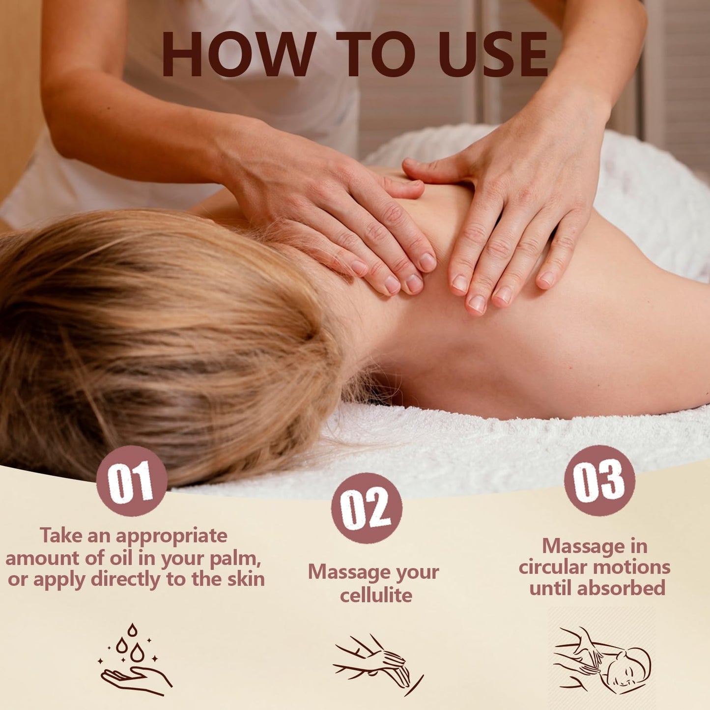 Pjordo Anti Cellulite Massage Oil - Natural Body Firming & Moisturizing