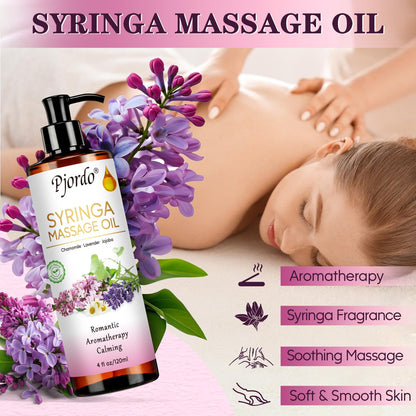Pjordo 2 Pack Massage Oils Set | Lavender & Lilac Aromatherapy with Roller Ball