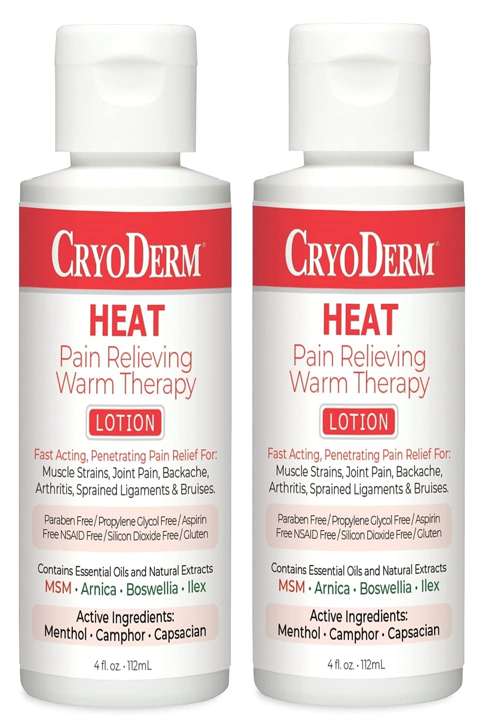 Pkg of 2 CryoDerm Heat Lotion 4 oz