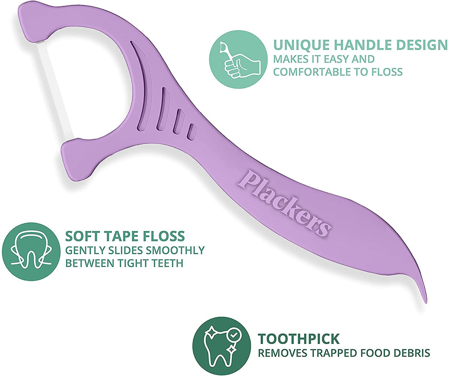 PLACKERS Gentleslide Dentla Flossers for Tight Teeth – 90 ea (Pack of 2)