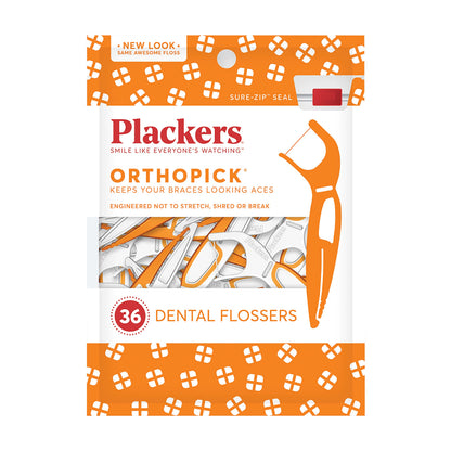 Plackers Orthopick Flosser for Braces – 24 Count (Pack of 2)