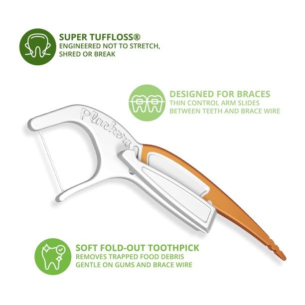 Plackers Orthopick Flosser for Braces – 24 Count (Pack of 2)