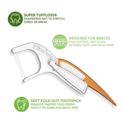 Plackers Orthopick Flosser for Braces – 24 Count (Pack of 2)