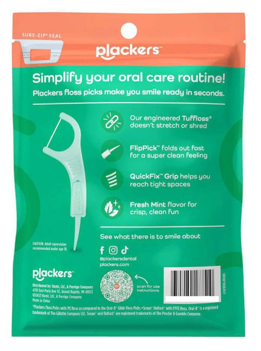 Plackers Micro Dental Flossers, Mint – 270 Count (Pack of 3)
