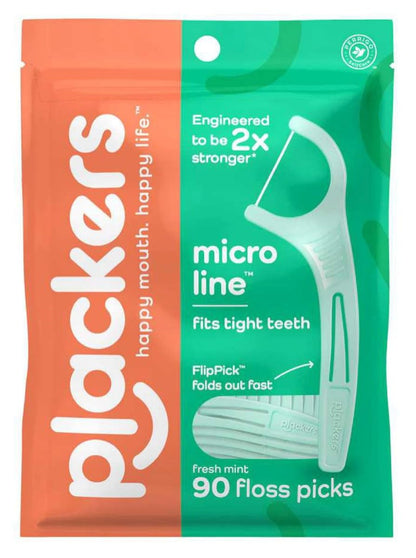 Plackers Micro Dental Flossers, Mint – 270 Count (Pack of 3)