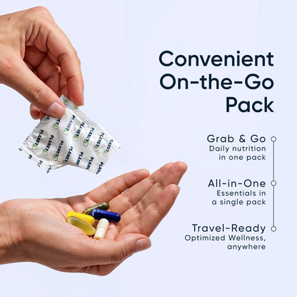 Daily Multivitamin Packs for Men & Women – Immune, Energy & Heart Health | Planet 3 Vitamin Packs, 30 Packets