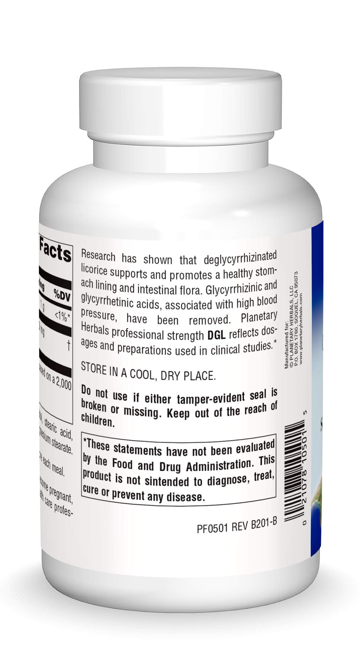 Planetary Herbals DGL Deglycyrrhizinated Licorice - 200 Tablets | Supports a Healthy Stomach Lining