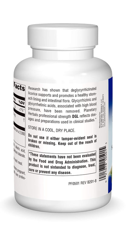 Planetary Herbals DGL Deglycyrrhizinated Licorice - 200 Tablets | Supports a Healthy Stomach Lining