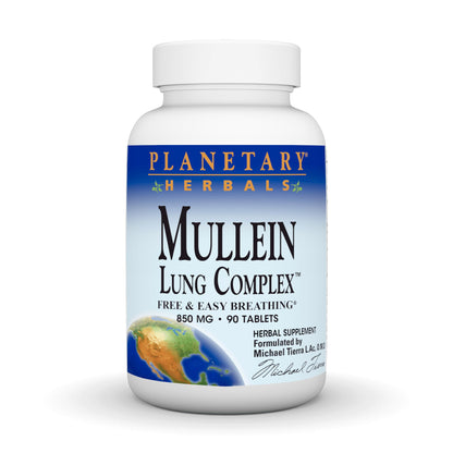 Planetary Herbals Mullein Lung Complex 90 Tablets - Herbal Respiratory Support
