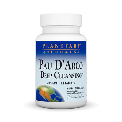 Planetary Herbals Pau D'Arco Deep Cleansing – 735 mg Herbal Supplement (72 Tablets)