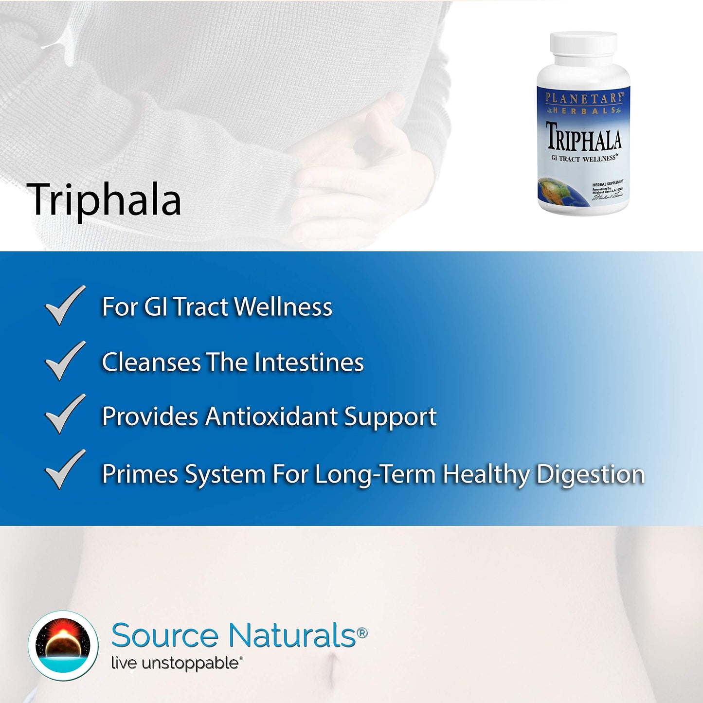 Planetary Herbals Triphala Internal Cleanser 1000mg – 180 Tablets
