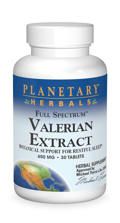 Planetary Herbals Full Spectrum Valerian Extract Tablets – Sleep Support