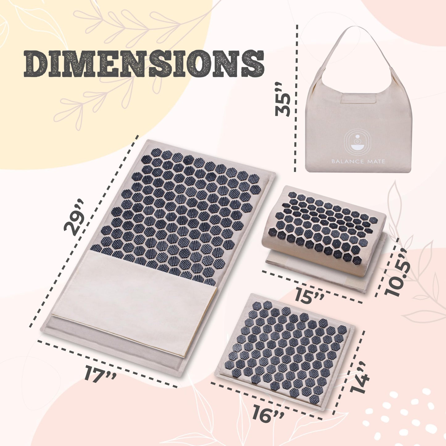 Acupressure Mat Set – 6,210 Points for Pain Relief & Relaxation (Soft Cream)