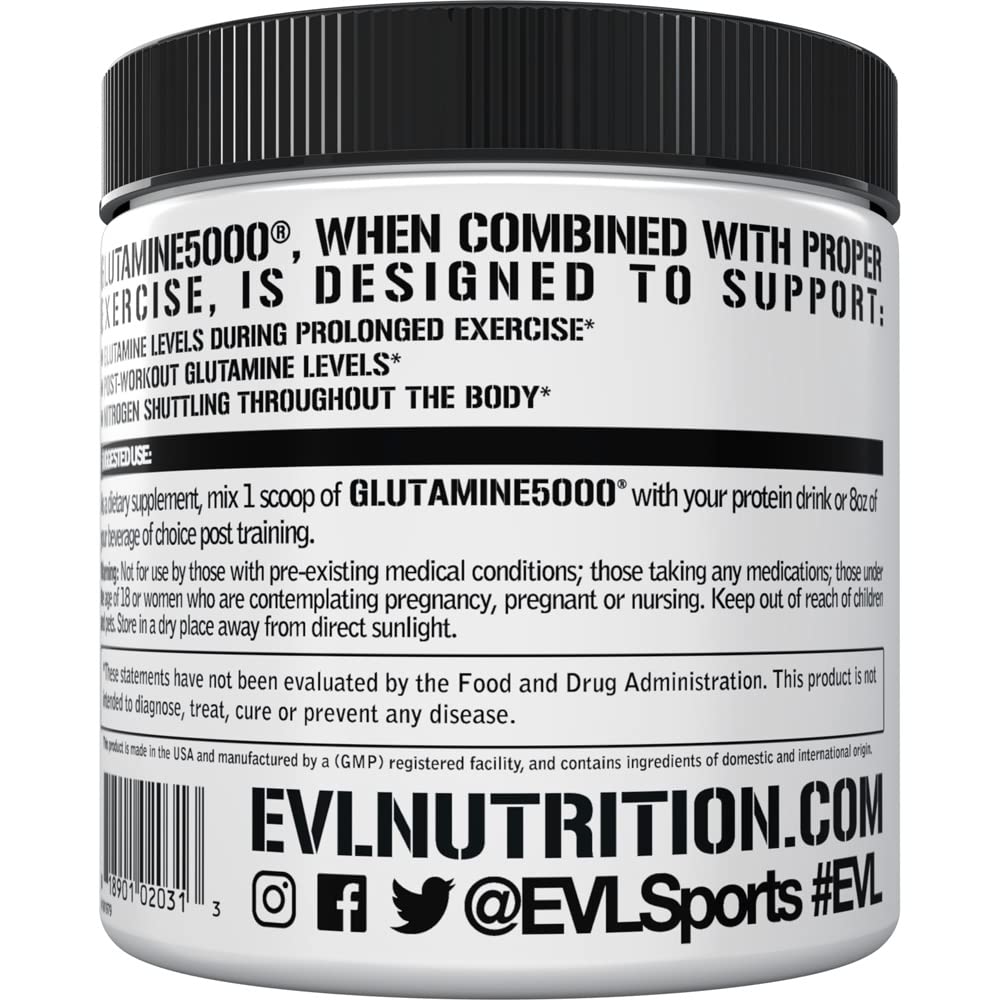 Pure Vegan L-Glutamine Powder 5g Unflavored | EVLUTION Nutrition