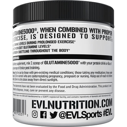 Pure Vegan L-Glutamine Powder 5g Unflavored | EVLUTION Nutrition