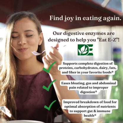 Eat E-Z Ultra Digestive Enzymes – Gut Health, Anti-Bloating & Immune Support | 90 Count