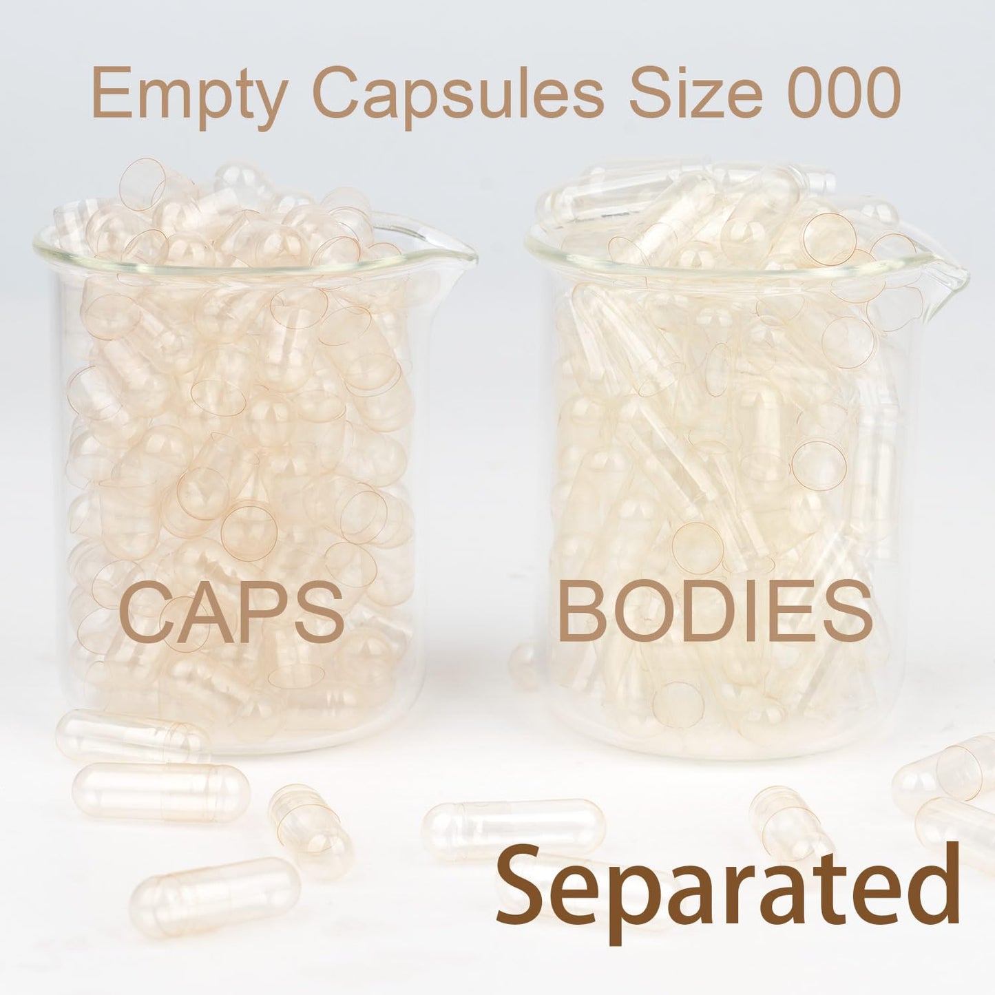 000 Capsules Separated 1000 Count – Premium Vegan Empty Capsules Size 000 (2 Bags) for DIY Filling