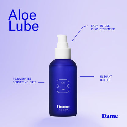 Dame Aloe Lube for Women – Doctor-Approved, pH-Balanced Aloe Vera Lubricant – 4 oz