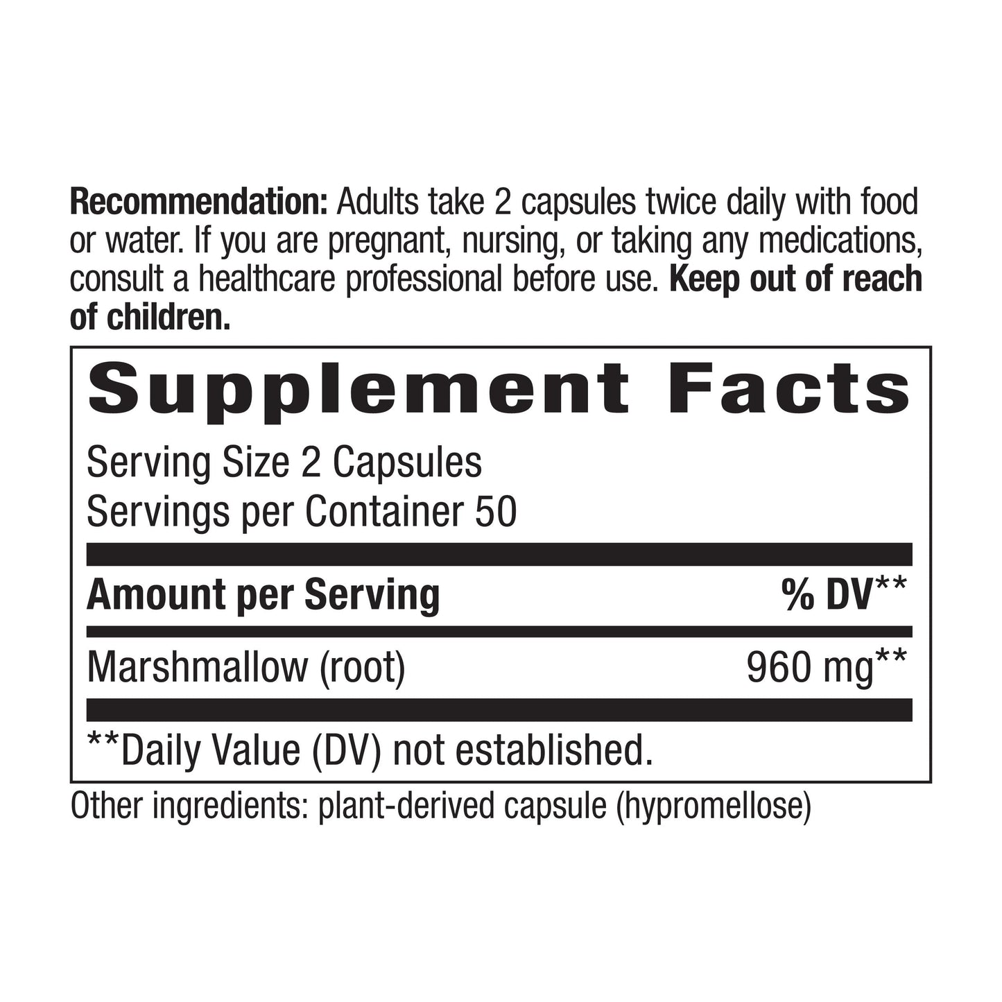Nature's Way Marshmallow Root – Plant-Based Digestive Support (Vegan, Gluten-Free)