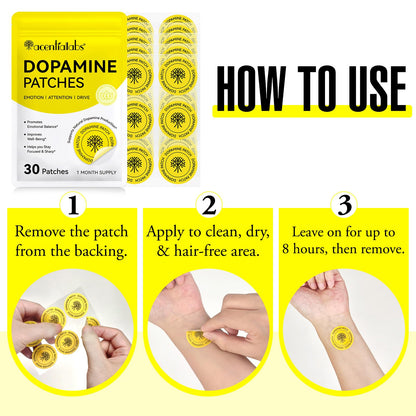 Dopamine Patches – 60Pcs Vegan Mood Boost & Daily Wellness | Plant-Based Mood Support for Men & Women