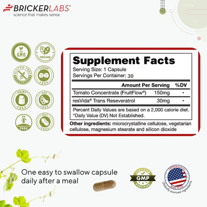 Bricker Labs OptiFlow Blood Circulation Vitamins – Naturally Supports Healthy Blood Flow, 30 Capsules