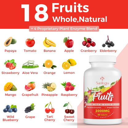 2000 MG Fruit & Veggies Supplement – 35+ Fruits & Vegetables, 120 Tablets