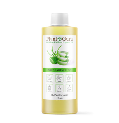 Plant Guru Wild Sage & Aloe Fragrance Oil – 4 fl oz for DIY Soap, Candles