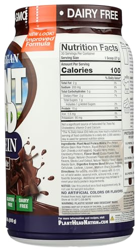 Genceutic Naturals Plant Head Protein – Chocolate, 1.8 Pounds
