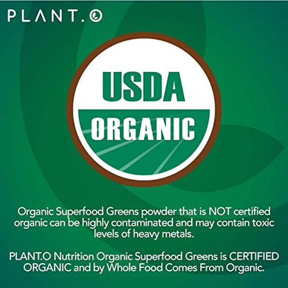 Plant.O Organic Super Greens - 60 Veggie Tablets for Immune & Energy