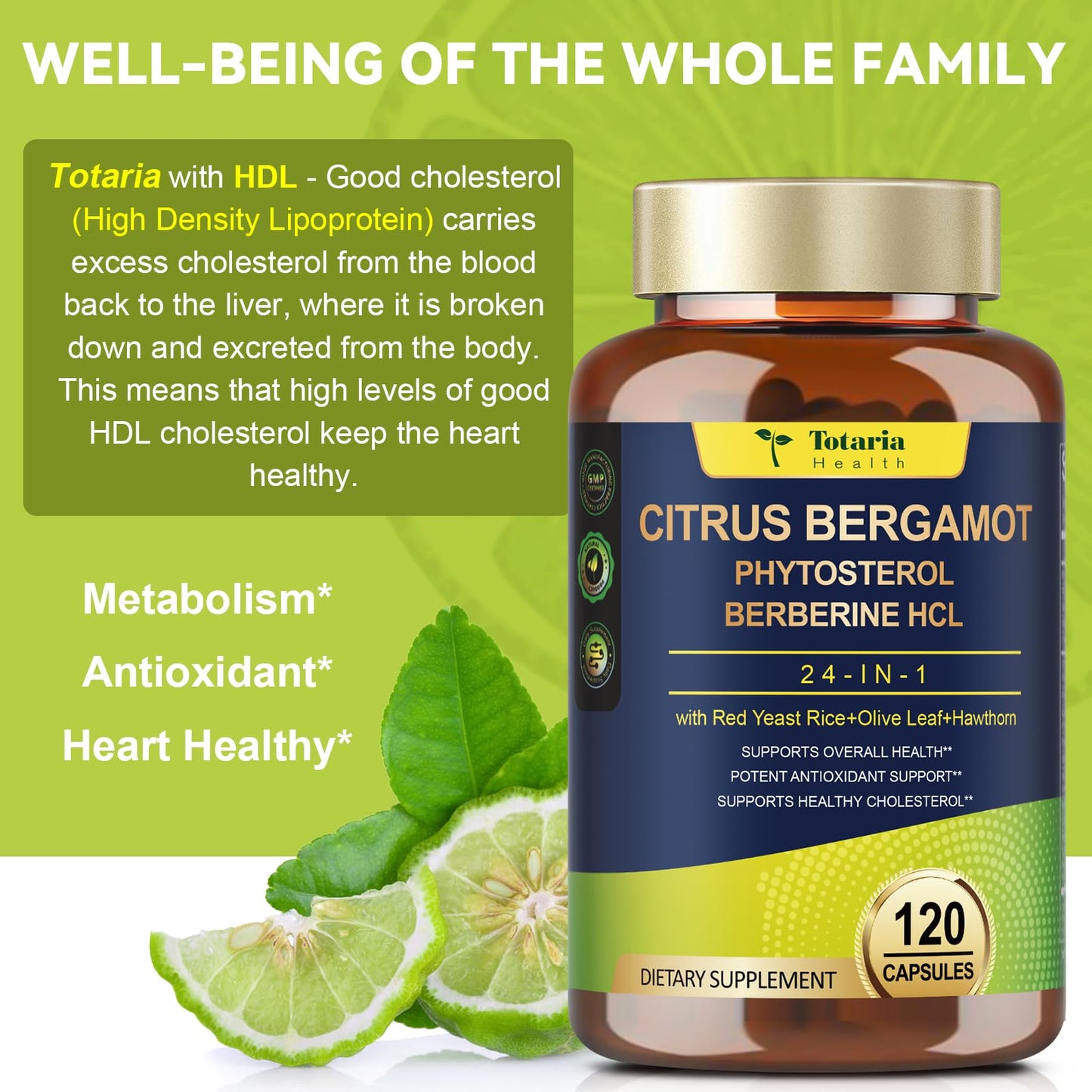 2 Pack Citrus Bergamot 10,000mg for Heart Health – Vegan, Non-GMO