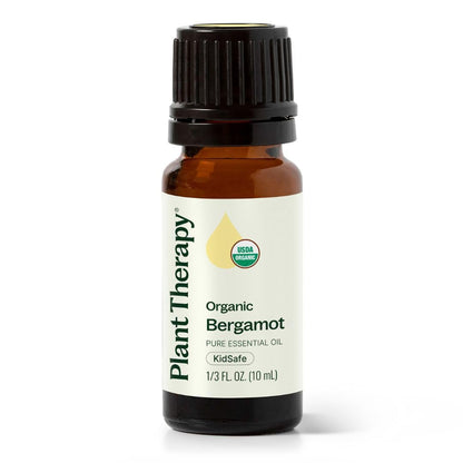 Plant Therapy Organic Bergamot Essential Oil 10 mL – 100% Pure, Undiluted, Therapeutic Grade